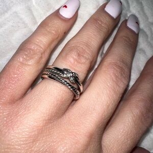 David Yurman Petite X Ring with diamonds